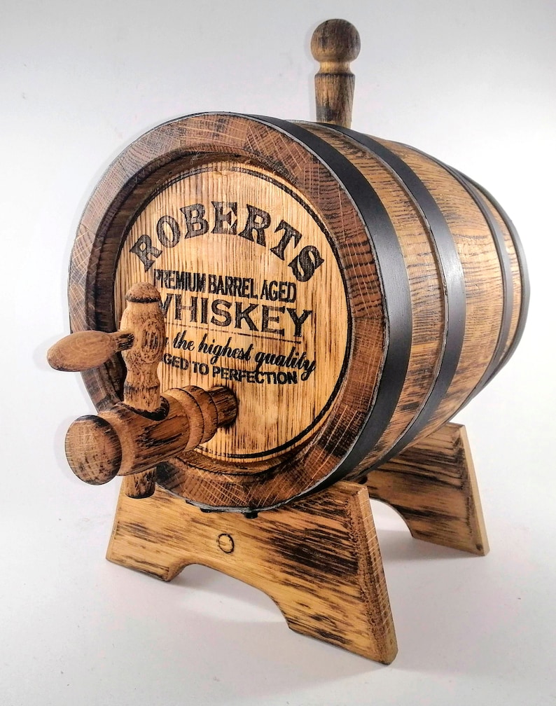 Personalized Oak Whiskey Barrel 1-2-3-5-10-15L, Whisky-Wine-Rum Barrel Wooden Bourbon Barrel Gift for Men Him Dad Husband Rum lover Oak Cask zdjęcie 6