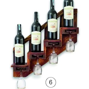 Custom Wall Mounted Wine Rack–Rustic Wooden Wine Shelf, Handmade Wine Bottle Holder, Farmhouse Kitchen & Bar Wall Decor Gift for Wine Lovers