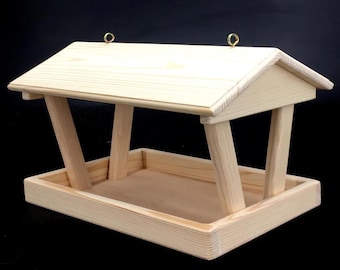 Handmade Wooden Bird Feeder – Eco Friendly Garden Feeder for Wild Birds | Natural Wood Outdoor Feeding Station, Kids Nature Activity