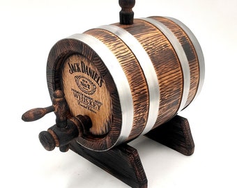 Tonneau En Bois De Chêne 3L, Distributeur De Vin Vintage, Fût De Rangement Pour Bière, Whisky, Bourbon, Tequila, Design Compact Et Sophistiqué