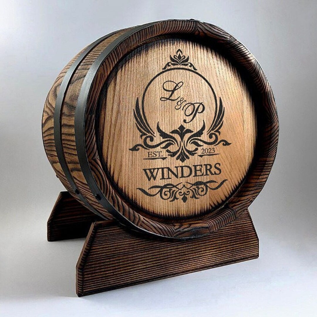Wedding Barrel Card Box 10L, Personalized Oak Whiskey Box, Rustic Wedding Decor,memory Gift
