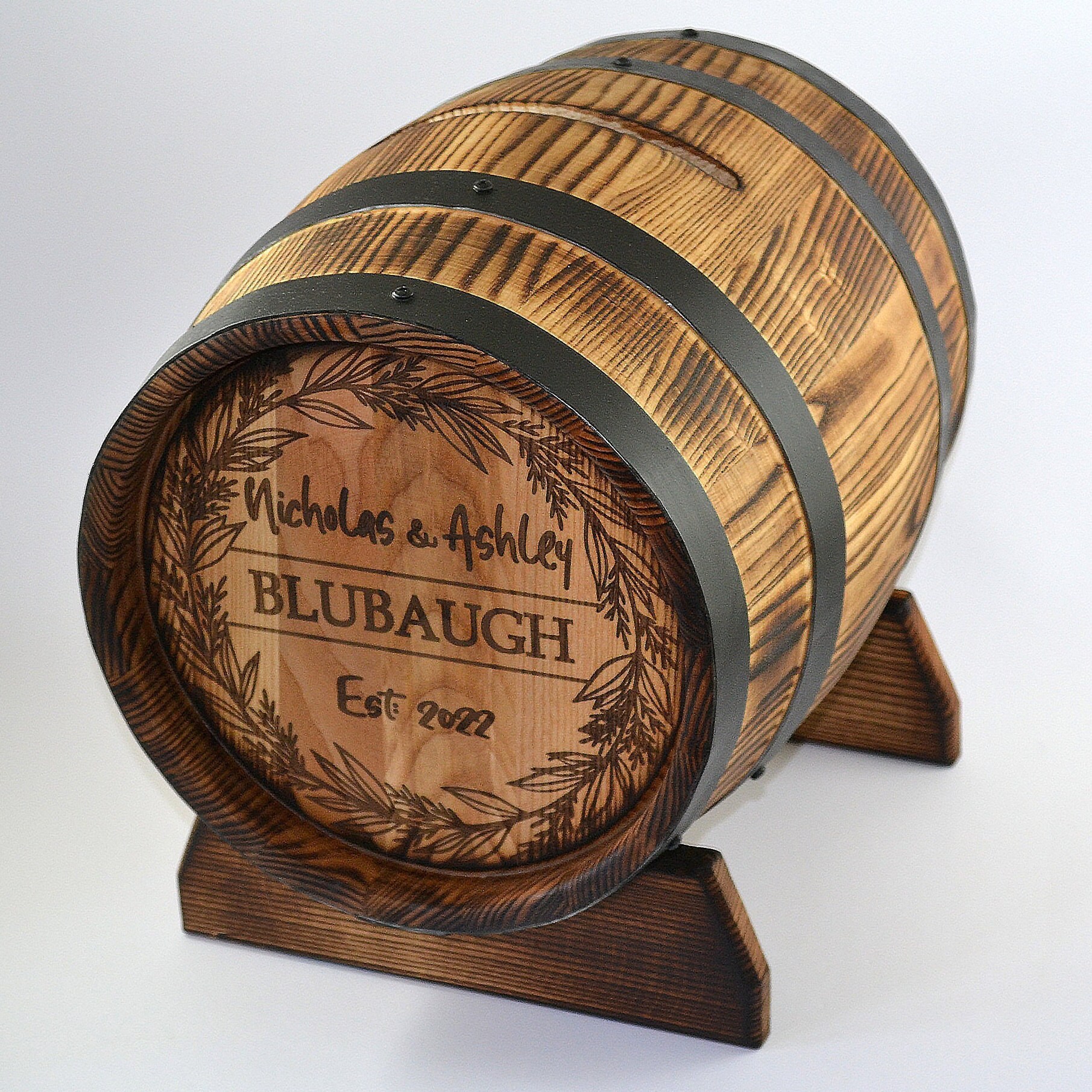 Wedding Barrel Card Box 10L Personalized Oak Whiskey Barrel Etsy