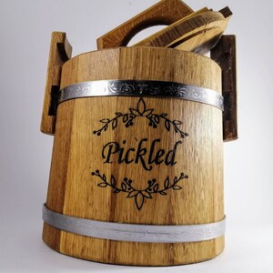 Gärfass, Gurkeneichenfass 3L-5L-10L-15L mit Deckel, Holzeimer für Sauerkraut, Fermenttopf, personalisierte Geschenke für Mama image 4