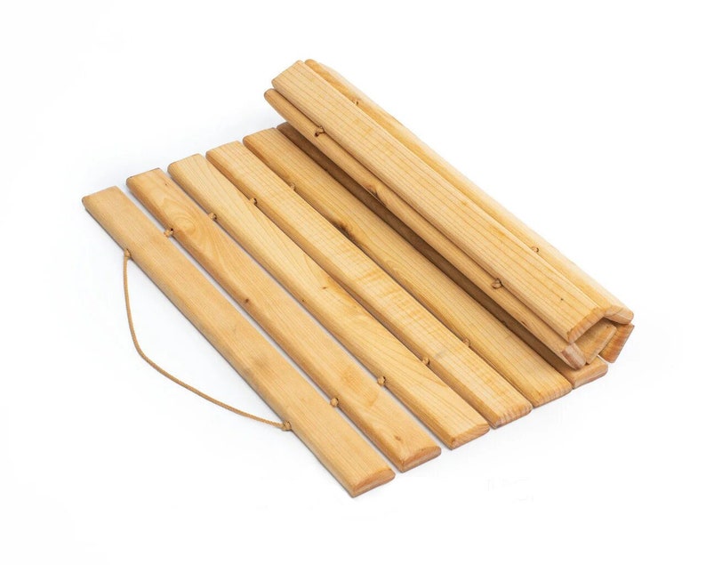 Wooden Spa Bath Mat Wooden Bath Seat Linden Wood Mat Wood Etsy