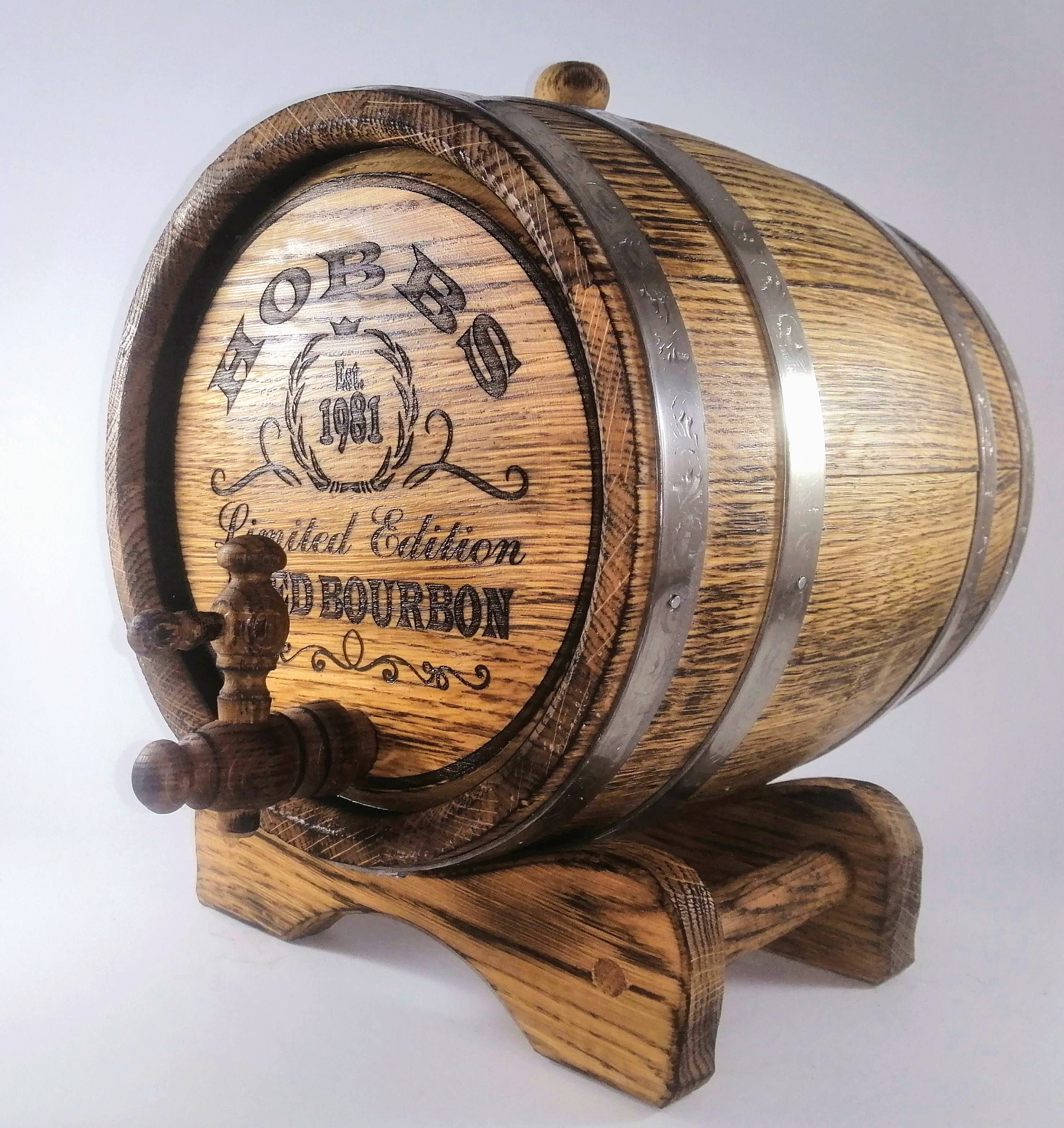 Personalized Oak Whiskey Barrel 115L Etsy Australia