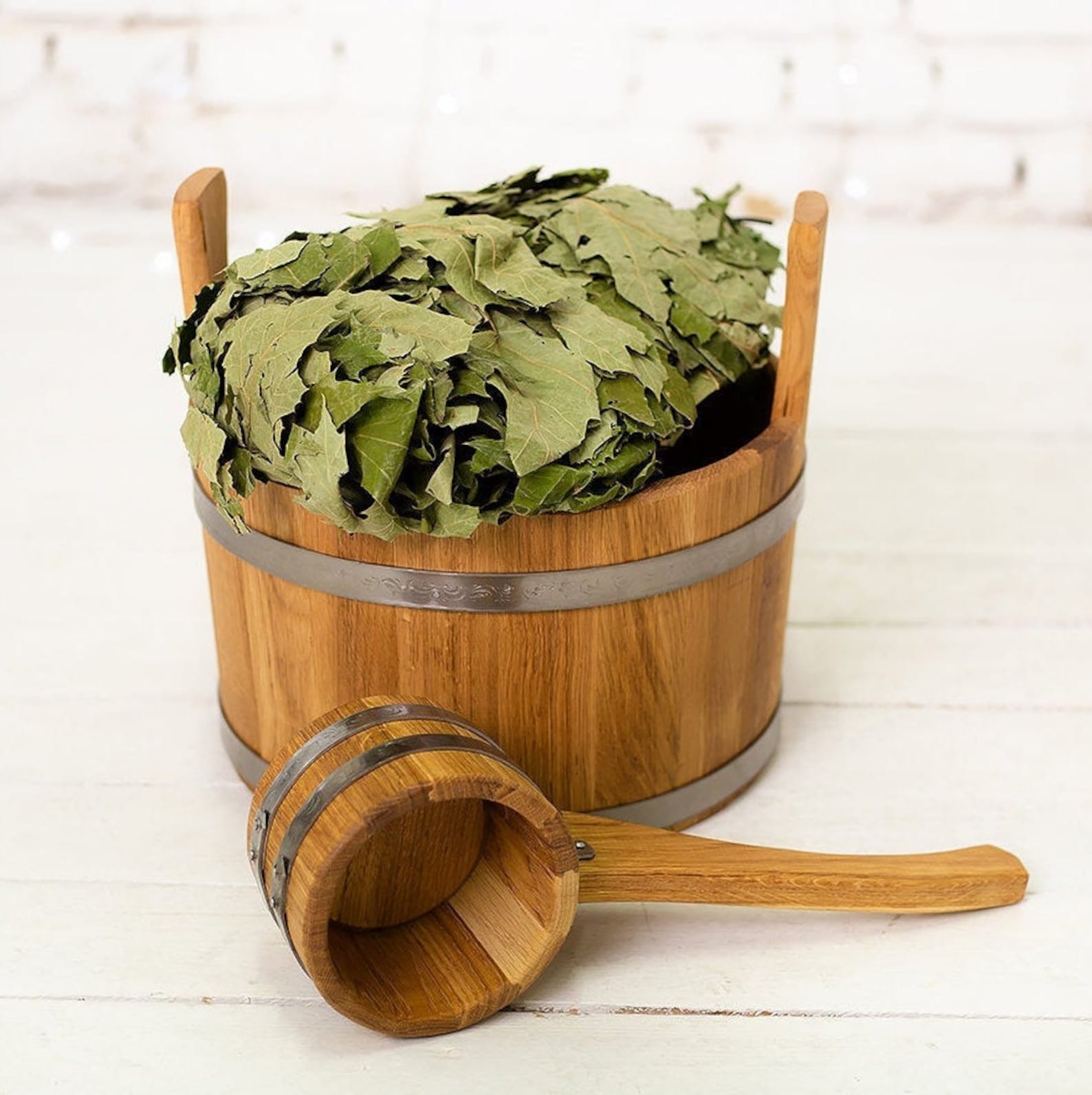 Wooden Sauna Bucket 10L Sauna Ladle Vintage Wood Barrel Oak Etsy