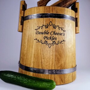 Gärfass, Gurkeneichenfass 3L-5L-10L-15L mit Deckel, Holzeimer für Sauerkraut, Fermenttopf, personalisierte Geschenke für Mama image 7