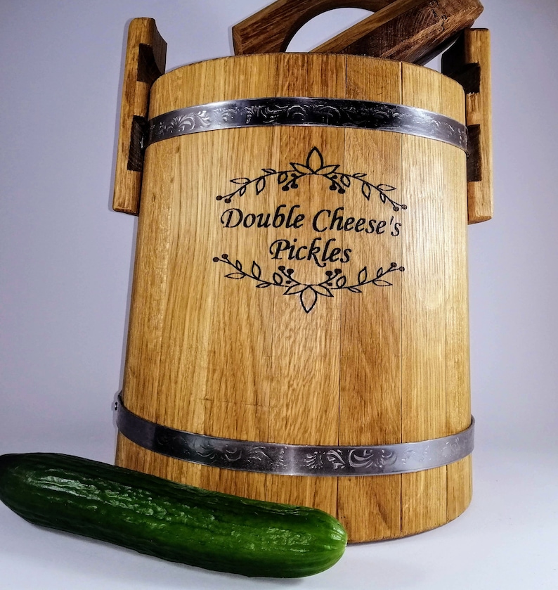 Gärfass, Gurkeneichenfass 3L-5L-10L-15L mit Deckel, Holzeimer für Sauerkraut, Fermenttopf, personalisierte Geschenke für Mama image 7