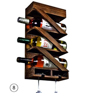 Custom Wall Mounted Wine Rack &quot;Mito&quot; – Rustic Wooden Wine Shelf, Handmade Wine Bottle Holder, Eco-Friendly Wood, Kitchen & Bar Wall Decor