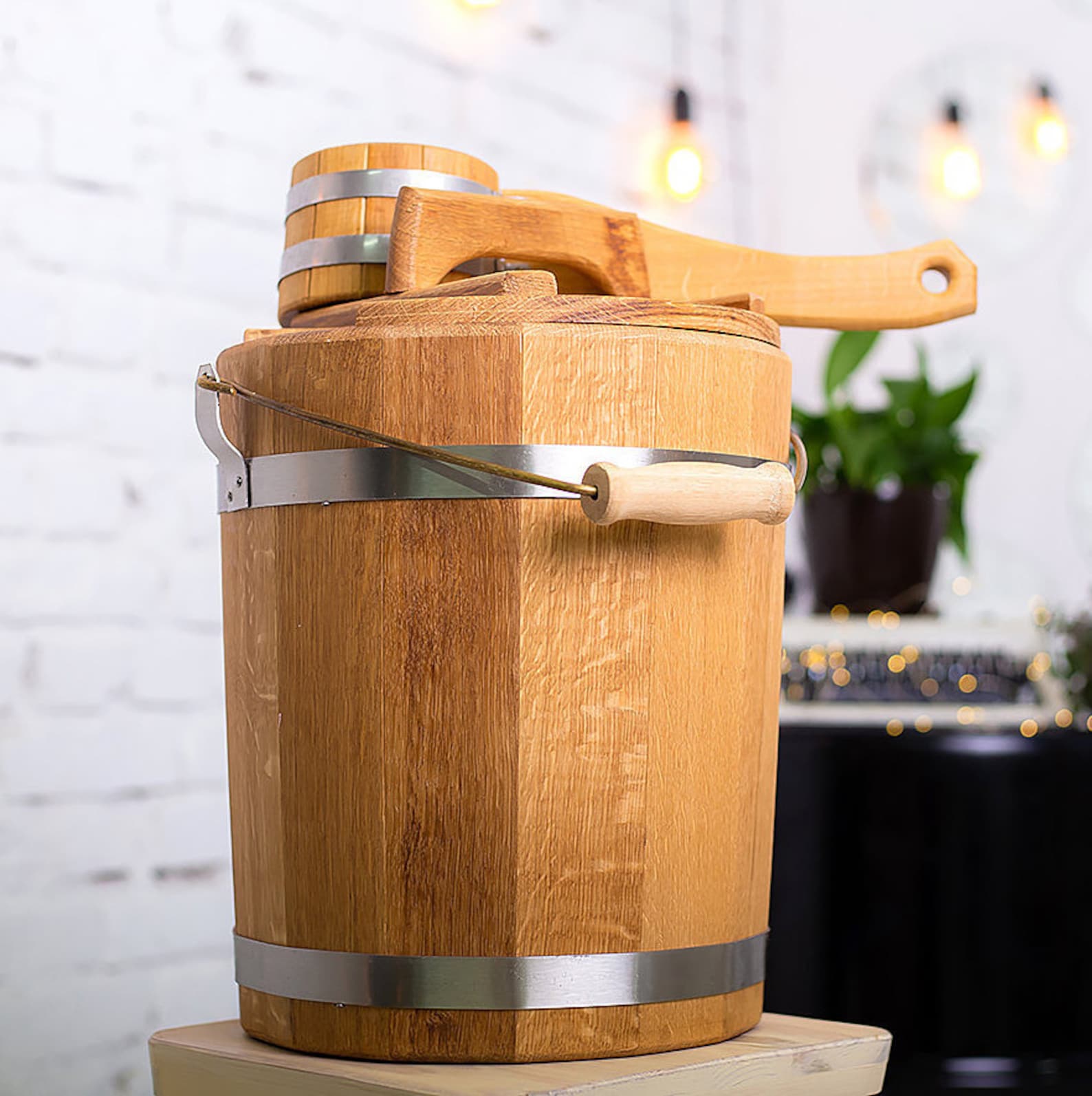 Wooden Sauna Bucket 15 L & Scoop Vintage Oak Bucket With Etsy UK