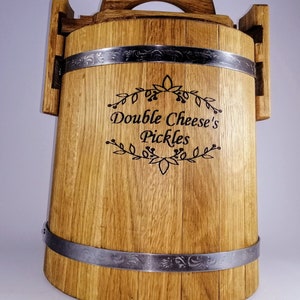 Gärfass, Gurkeneichenfass 3L-5L-10L-15L mit Deckel, Holzeimer für Sauerkraut, Fermenttopf, personalisierte Geschenke für Mama image 6