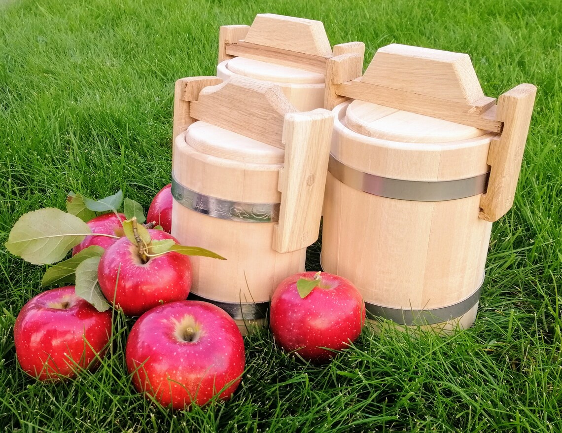 Personalized Wooden Barrel 1L 3L 5L with Lid Food Storage Etsy