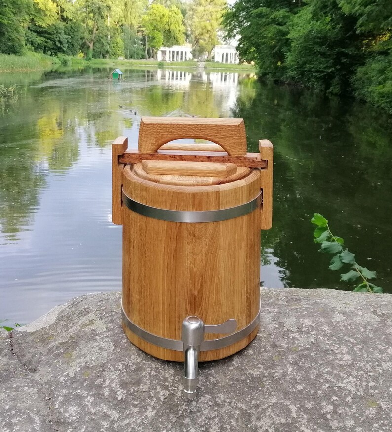 Kombucha Container Oak Barrel 3510L15L With Lid Wooden Etsy