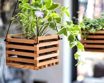 Custom Wooden Planter Box  – Rustic Handmade Cachepot, Square Wooden Flower Pot Cover, Indoor & Outdoor Planter, Eco-Friendly Wooden Decor