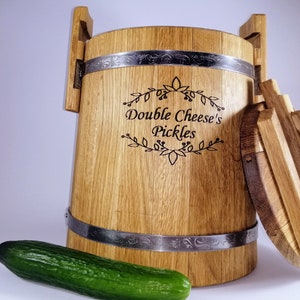 Gärfass, Gurkeneichenfass 3L-5L-10L-15L mit Deckel, Holzeimer für Sauerkraut, Fermenttopf, personalisierte Geschenke für Mama image 8