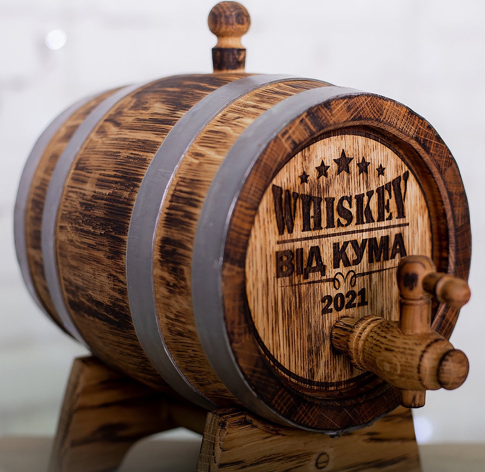 Barile In Legno Per Liquori Da 1,2L - Con Rubinetto E Supporto - Foto 12