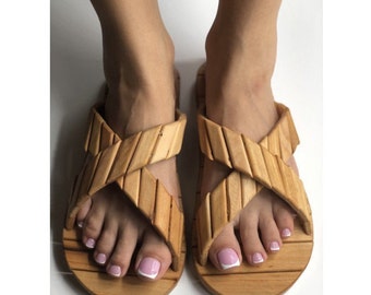 Wooden Sauna Slippers, Women Shoes, Women Slippers, Men's Shoes Summer Sandals Handmade Sauna Accessories Sauna Shoes Gift for Her & Him