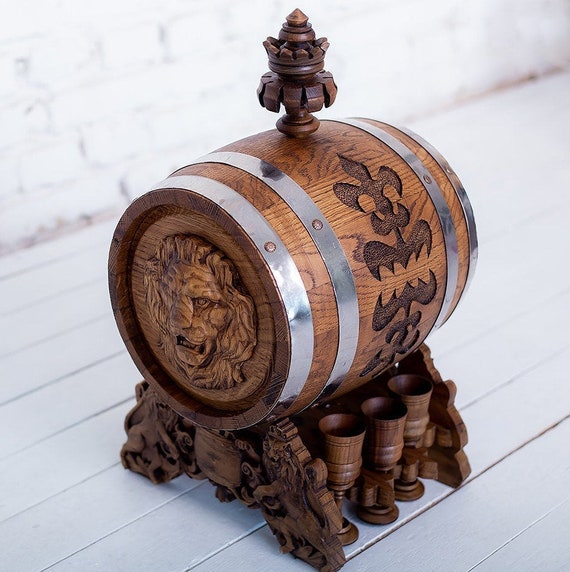 Barril de whisky 10L, talla de madera, barril personalizado de  vino-ron-cerveza, barril de bourbon de madera, barril de tequila de madera,  regalo para él papá esposo -  México