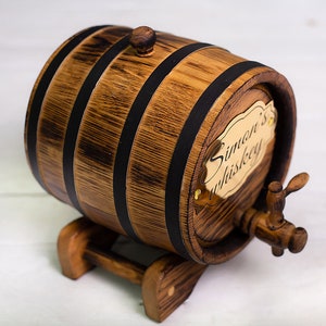 Recipiente para vino para whisky, barril de madera personalizado de 30  litros de barril de whisky, grifo de resina de roble macizo Brandy barril  para