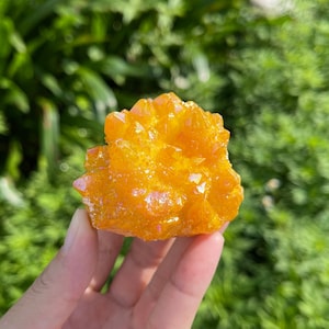 Aura Yellow Quartz Cluster, Aura Crystal Cluster, Druzy Quartz Cluster, Healing Crystal, Mineral Specimen, 100g-200g