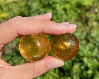 AAAA Honey Calcite Sphere, 30mm Rainbow Calcite Sphere, Calcite Crystal Sphere, Healing Crystal, Home Decor, Crystal Gift