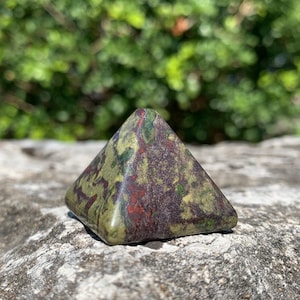Dragon Bloodstone Pyramid, Meditation Pyramid, Healing Pyramid, Gemstone Pyramid, Energy Stone, WitchSupplies