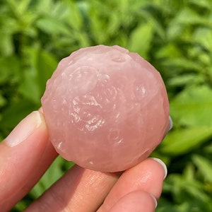 Rose Quartz Moon Sphere, Pink Crystal Moon, Full Moon Crystal, Healing Crystal, Heart Chakra Crystal, Home Decor