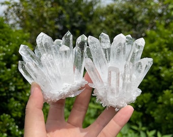 Natural Clear Quartz Cluster, AAA+ Crystal Cluster, Clear Quartz Point, Mineral Specimen, Healing Crystal, 240G-600G