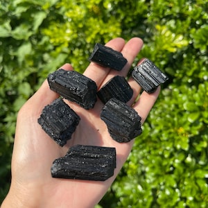 Raw Black Tourmaline, Rough Black Tourmaline Crystal Specimen, Genuine Black Tourmaline, Black Tourmaline Cluster, S, M, L
