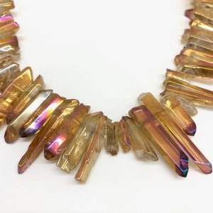 Natural Crystal Quartz Points Beads, Aura Crystal Points Beads, Top Drilled Quartz Obelisk for Crystal Jewelry