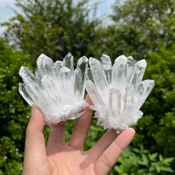 Natural Clear Quartz Cluster, AAA+ Crystal Cluster, Clear Quartz Point, Mineral Specimen, Healing Crystal, 240G-600G