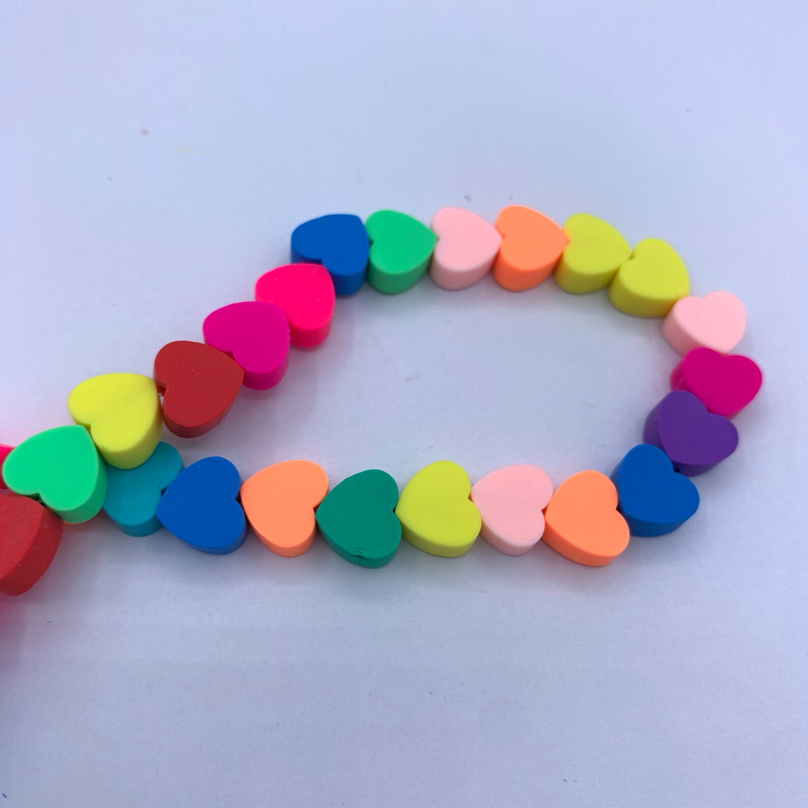 Multicolor Polymer Clay Beads Heart Shape 10mm Heart Shape Etsy