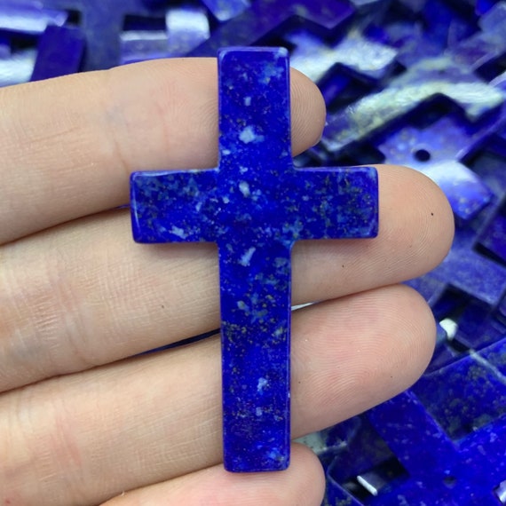 AAA Lapis Lazuli Cross Pendant With Hole (45mm) - Etsy