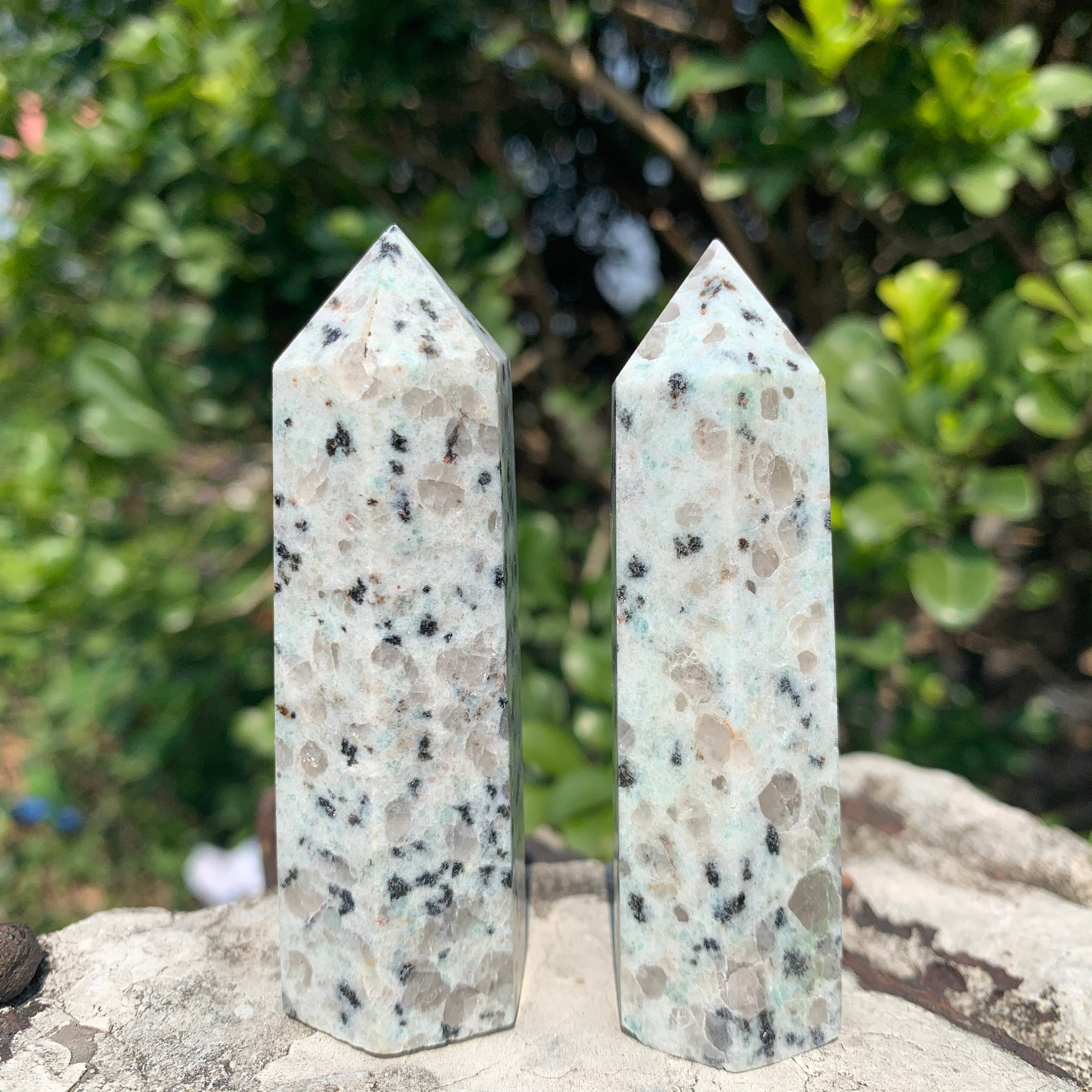 Kiwi Jasper Point Small Kiwi Jasper Tower Sesame Gemstone Etsy