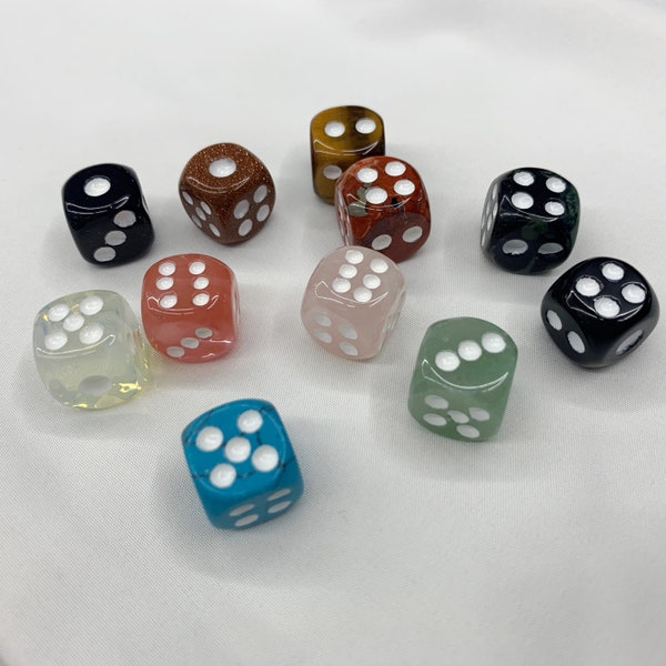 5pcs Per Set Crystal Dice, Game Dice, Magic Dice, Lucky Dice, 9 Kinds Gemstone Dice, Rose Quartz/Green Aventurine/Blue Turquoise