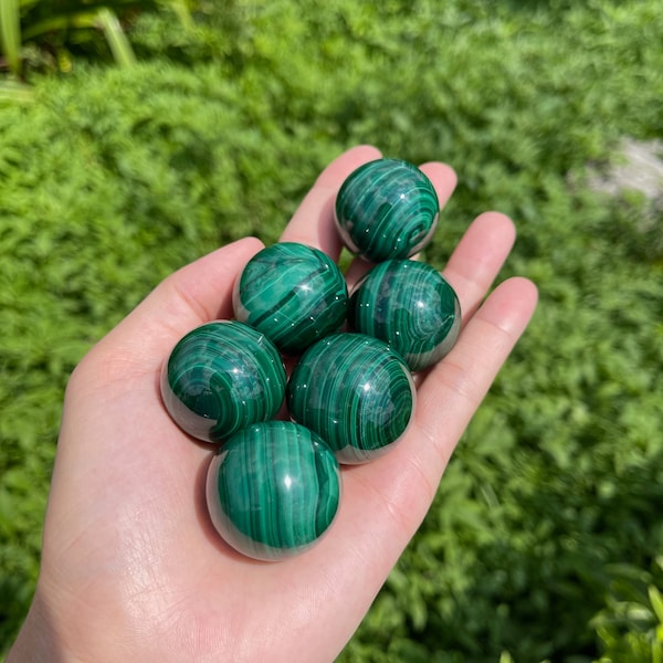 Genuine Malachite Sphere, Malachite Crystal Sphere, High Polished Sphere, Healing Crystal, Meditation Crystal, Home Decor