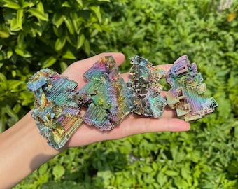 AAAA Rainbow Bismuth Cluster, Bismuth Crystal, Lab Grown Stone, Bismuth Specimen, Energy Crystal, Home Decor, S, M, L