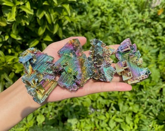 AAAA Rainbow Bismuth Cluster, Bismuth Crystal, Lab Grown Stone, Bismuth Specimen, Energy Crystal, Home Decor, S, M, L