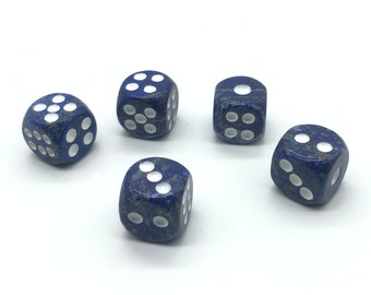 Lapis Lazuli Dice Set, Crystal Quartz, Magic Dice (6PCS)