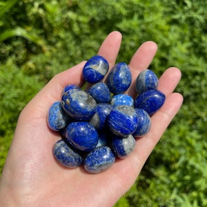 3PCS Genuine Lapis Lazuli Tumble Stone, Crystal Tumble Stone, Tumbled Lapis, Chakra Crystal, Healing Crystal, Pocket Stone