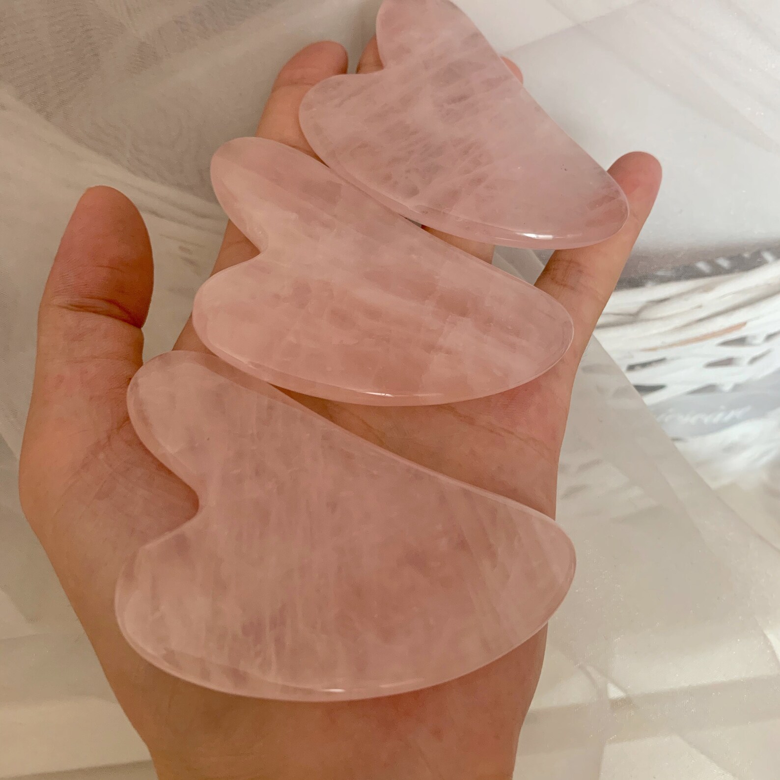 Natural Rose Quartz Gua Sha Heart Shape Crystal Gua Sha High Etsy