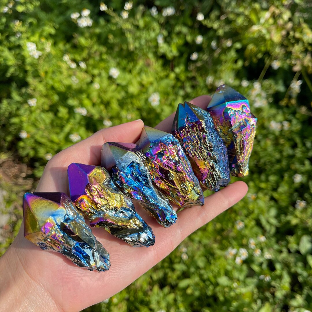 Rainbow Titanium Pineapple Quartz, Pineapple Quartz Candle, Aura