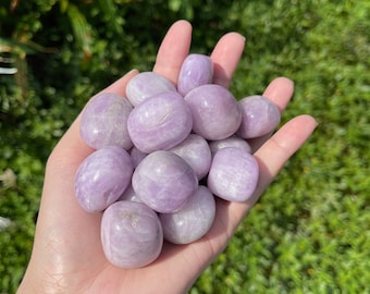 3PCS Kunzite Tumble Stone, Tumbled Kunzite, Tumbled Crystal, Healing Crystal, Pocket Stone, Gift for Friend, Bulk Crystals