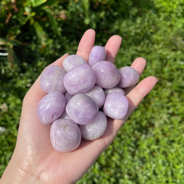 3PCS Kunzite Tumble Stone, Tumbled Kunzite, Tumbled Crystal, Healing Crystal, Pocket Stone, Gift for Friend, Bulk Crystals