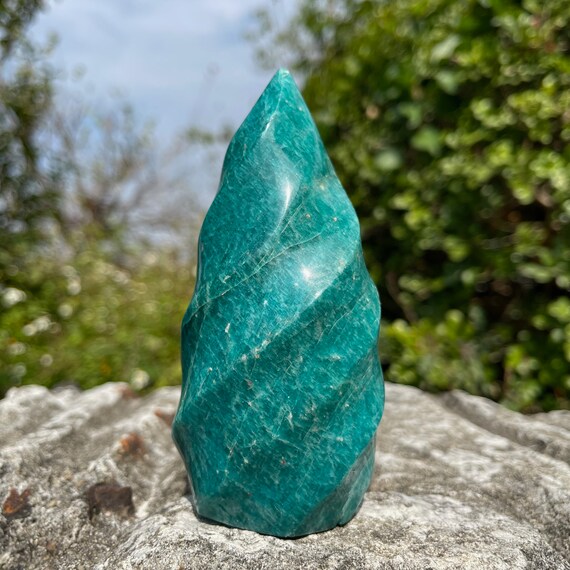 aa Amazonite Flame Amazonite Crystal Flame Energy Crystal Etsy