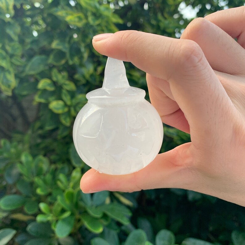 Natural Clear Quartz Pumpkin Carved Crystal Pumpkin Gemstone Pumpkin Meditation Halloween Crystal Halloween Pumpkin