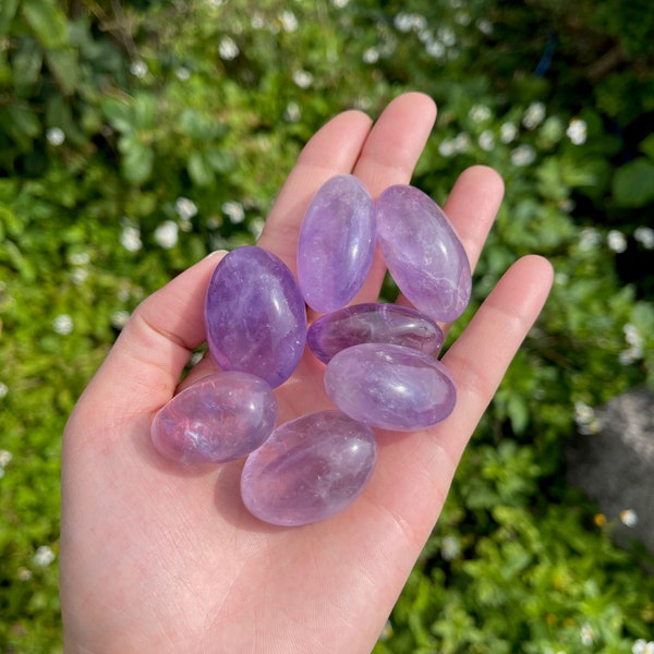 3PCS Amethyst Tumbled Stone, Tumbled Amethyst, Crystal Tumble, Healing Crystal, Reiki Chakra, Crystal Gift, Pocket Stone