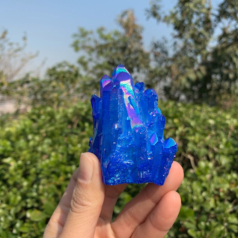 Aura Quartz Cluster Raw Angel Aura Crystal Crystals and Etsy