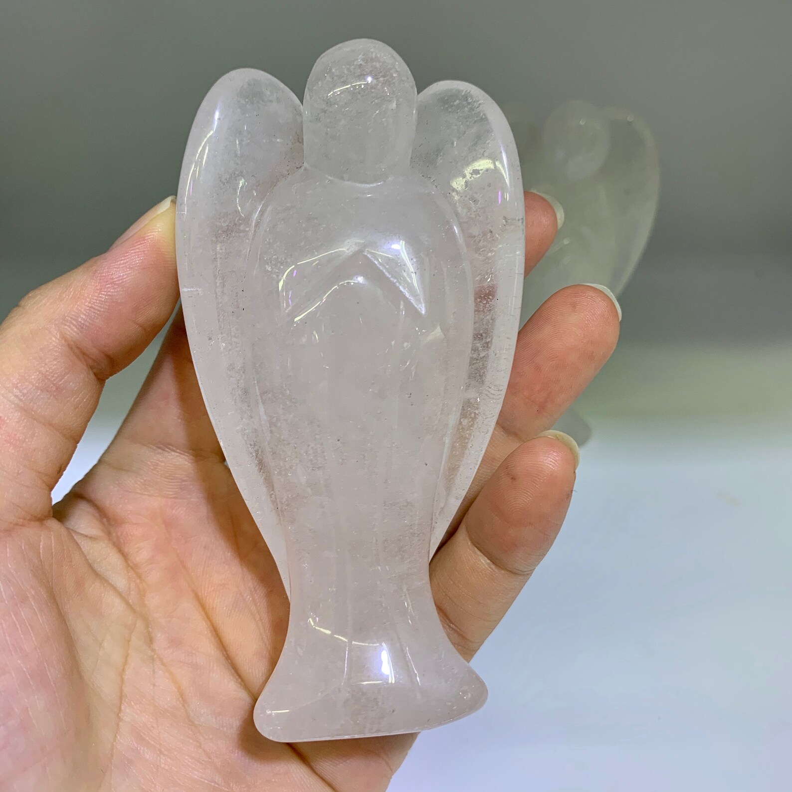 4 Inches Clear Quartz Angel Crystal Angel Figurine Healing Etsy