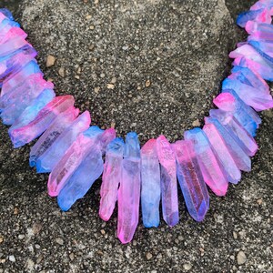 Mixed Color Crystal Points Beads, Wiccan Jewelry, Crystal Crown Beads, Quartz Obelisk Beads, Top Drilled Quartz Points